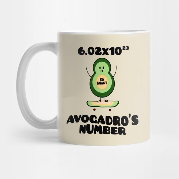 Funny Chemistry Joke Avogadros Number on Skateboard So Smart Avocado Puns by Mochabonk